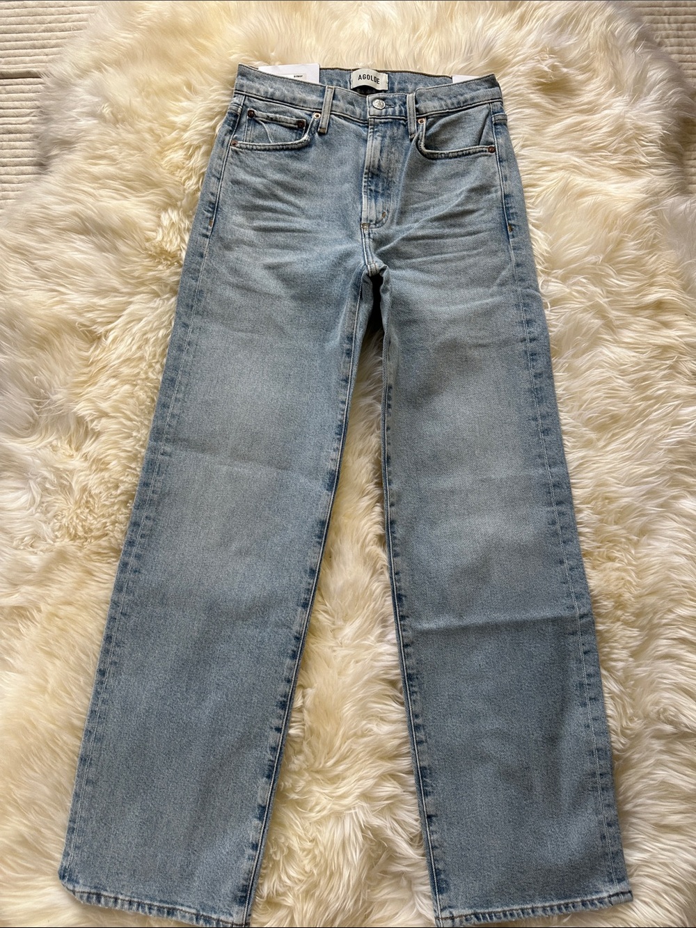 Agolde Light Blue Straight Leg Jeans
